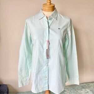 Vineyard Vines Becket Stripe Oxford Button Down NWT Long Sleeve Caicos Womens 8